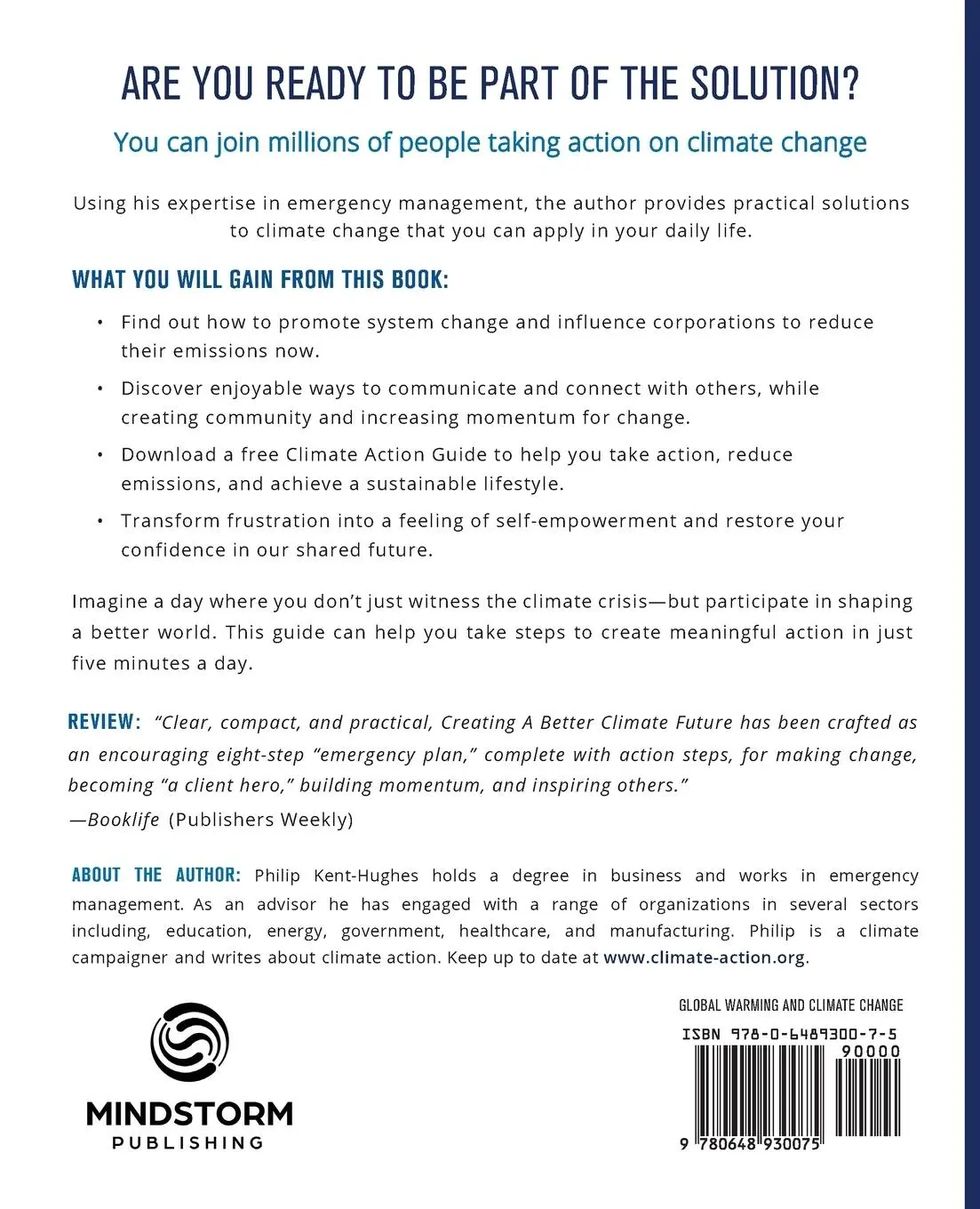 Rückseite: 9780648930075 | Creating a better climate future | Philip Kent-Hughes | Taschenbuch