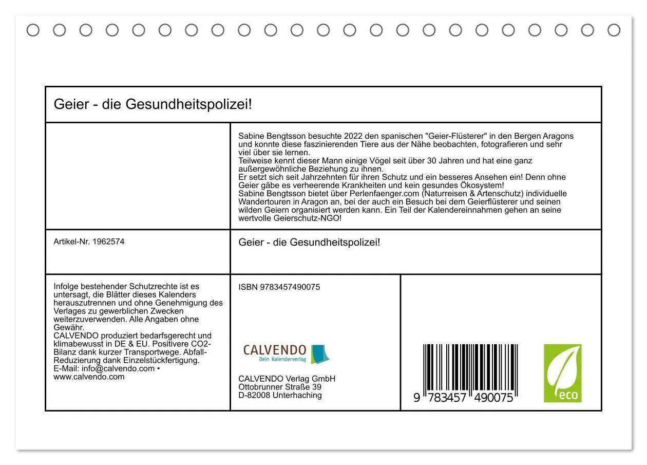 Bild: 9783457490075 | Geier - die Gesundheitspolizei! (Tischkalender 2026 DIN A5 quer),...