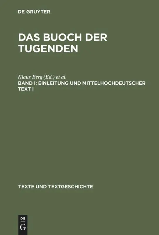 Cover: 9783484360075 | Einleitung und mittelhochdeutscher Text I | Monika Kasper (u. a.)