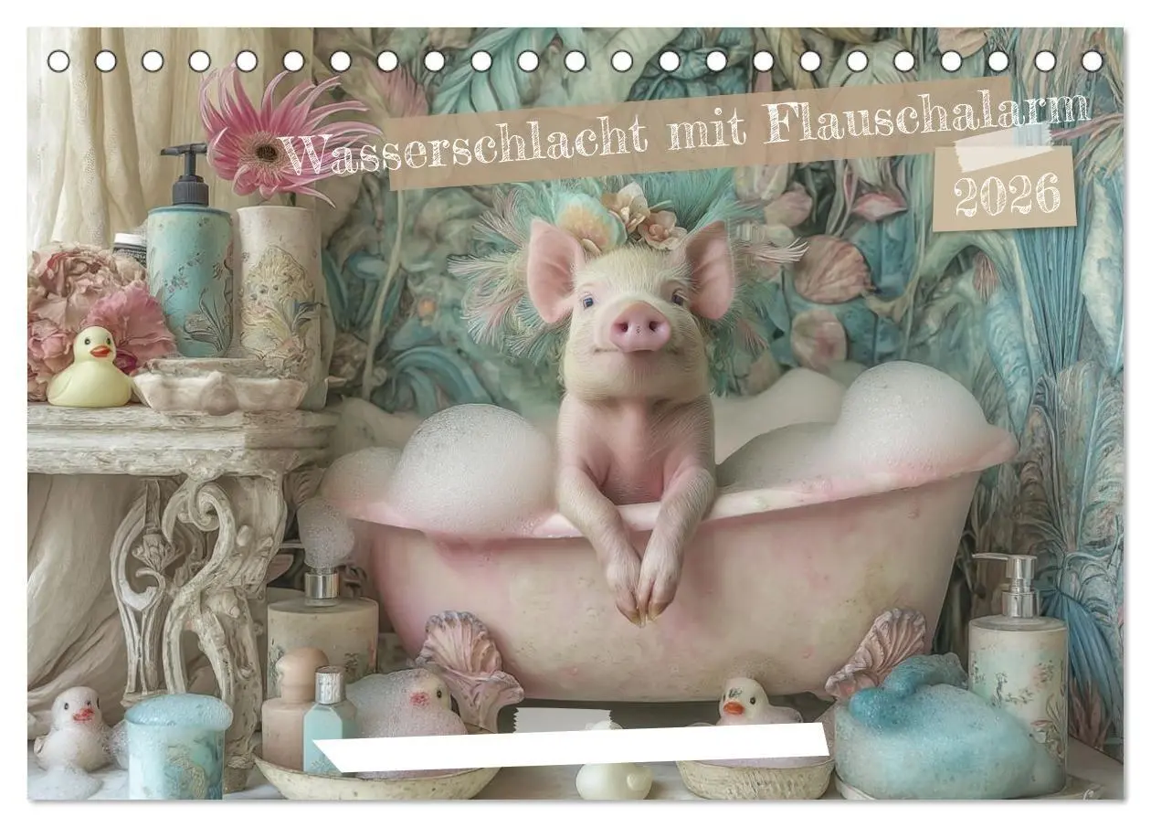 Cover: 9783516030075 | Wasserschlacht mit Flauschalarm (Tischkalender 2026 DIN A5 quer),...