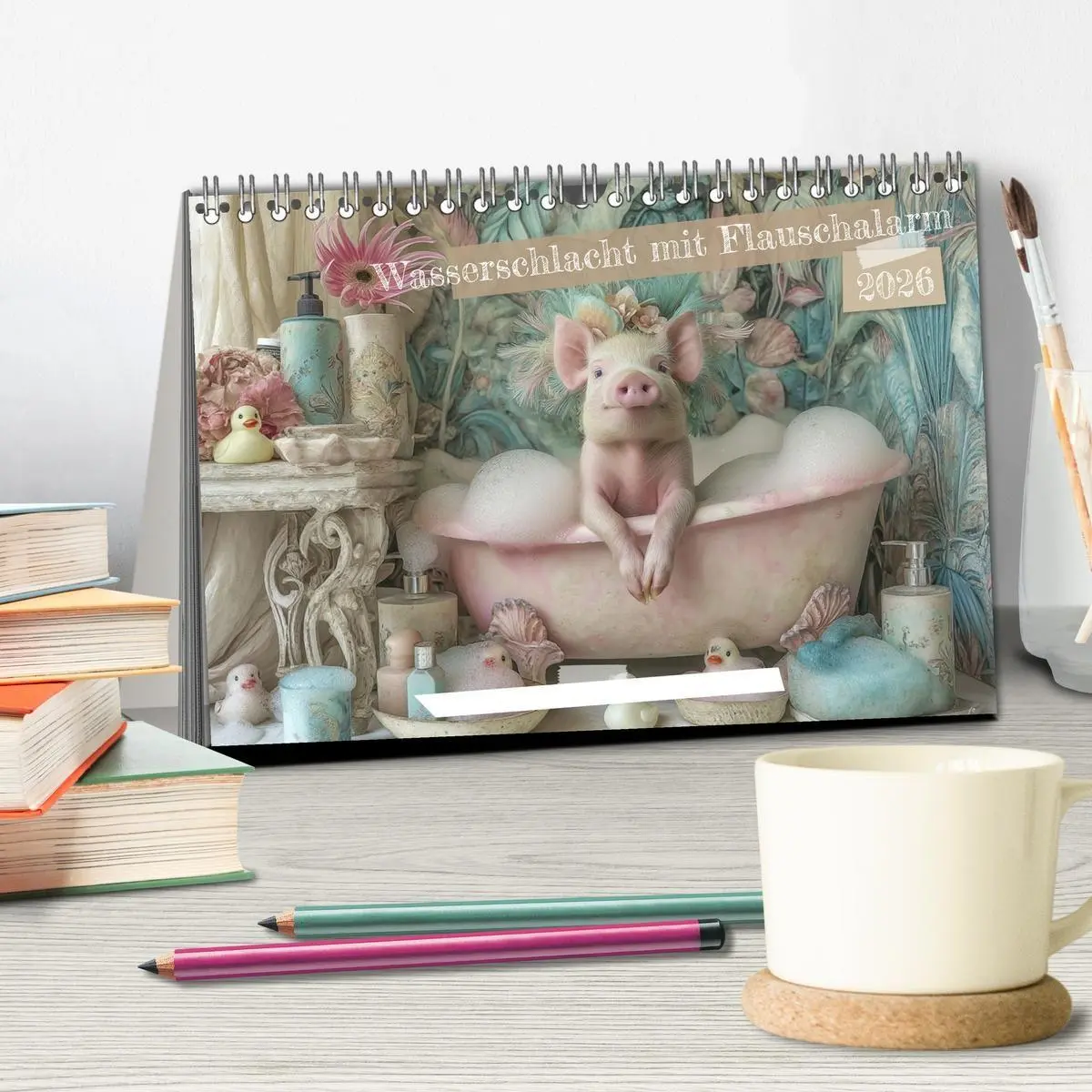 Bild: 9783516030075 | Wasserschlacht mit Flauschalarm (Tischkalender 2026 DIN A5 quer),...