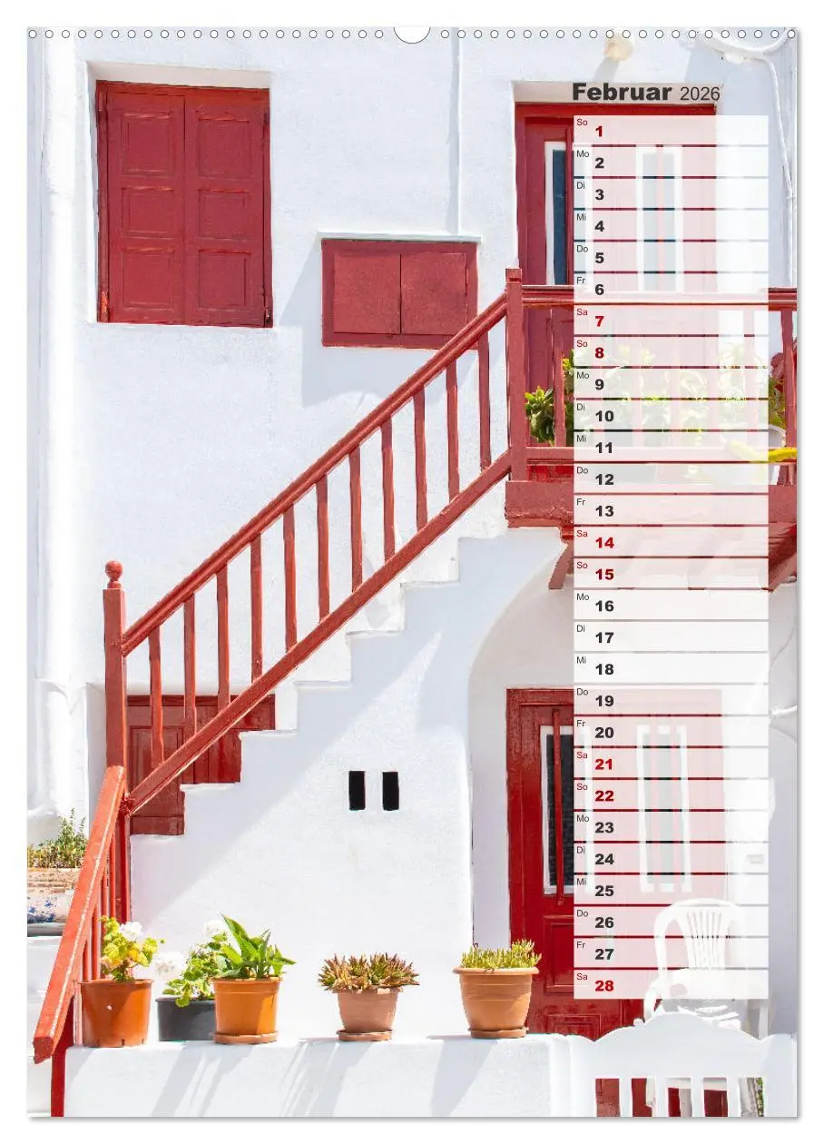Bild: 9783516340075 | Bunte Treppen auf Mykonos - Reiseplaner (hochwertiger Premium...