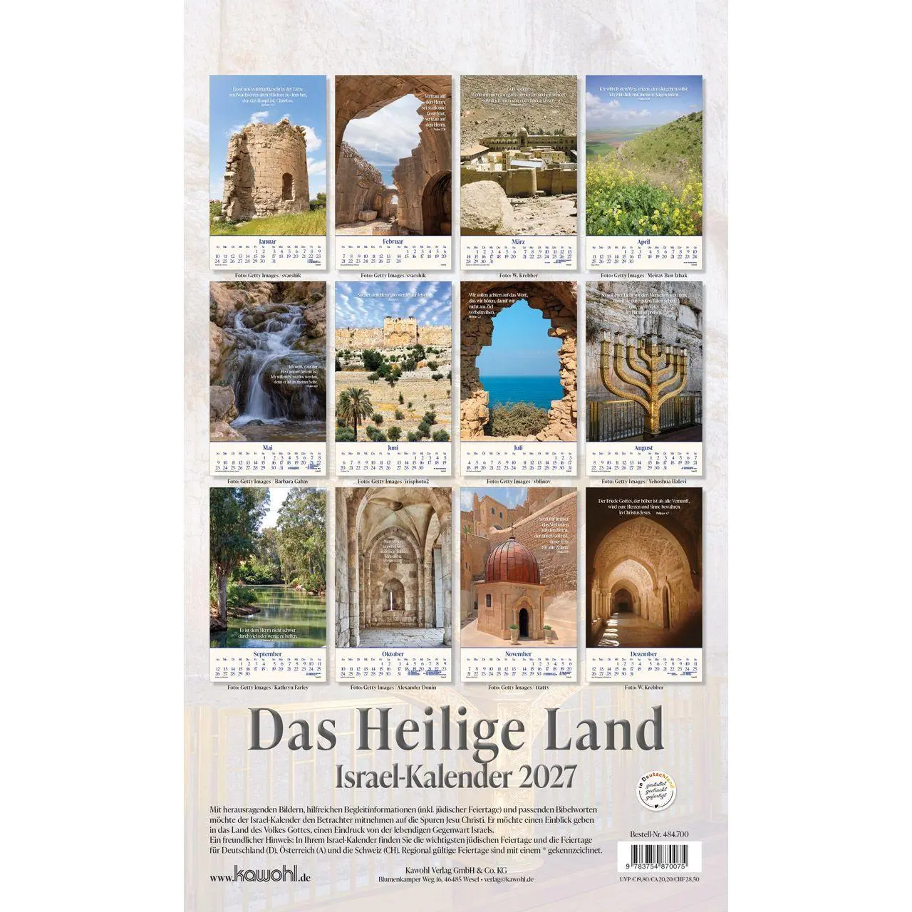 Bild: 9783754870075 | Das Heilige Land 2027 | Israel-Kalender | Kalender | Spiralbindung