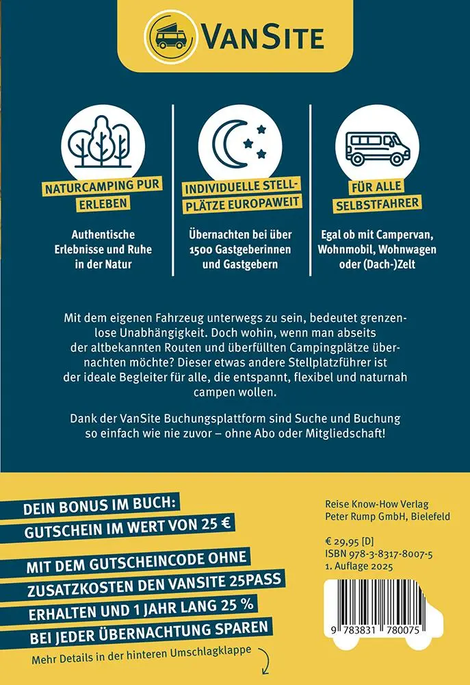 Rückseite: 9783831780075 | VanSite Stellplatzführer 2025 | VanSite | Taschenbuch | 576 S. | 2025