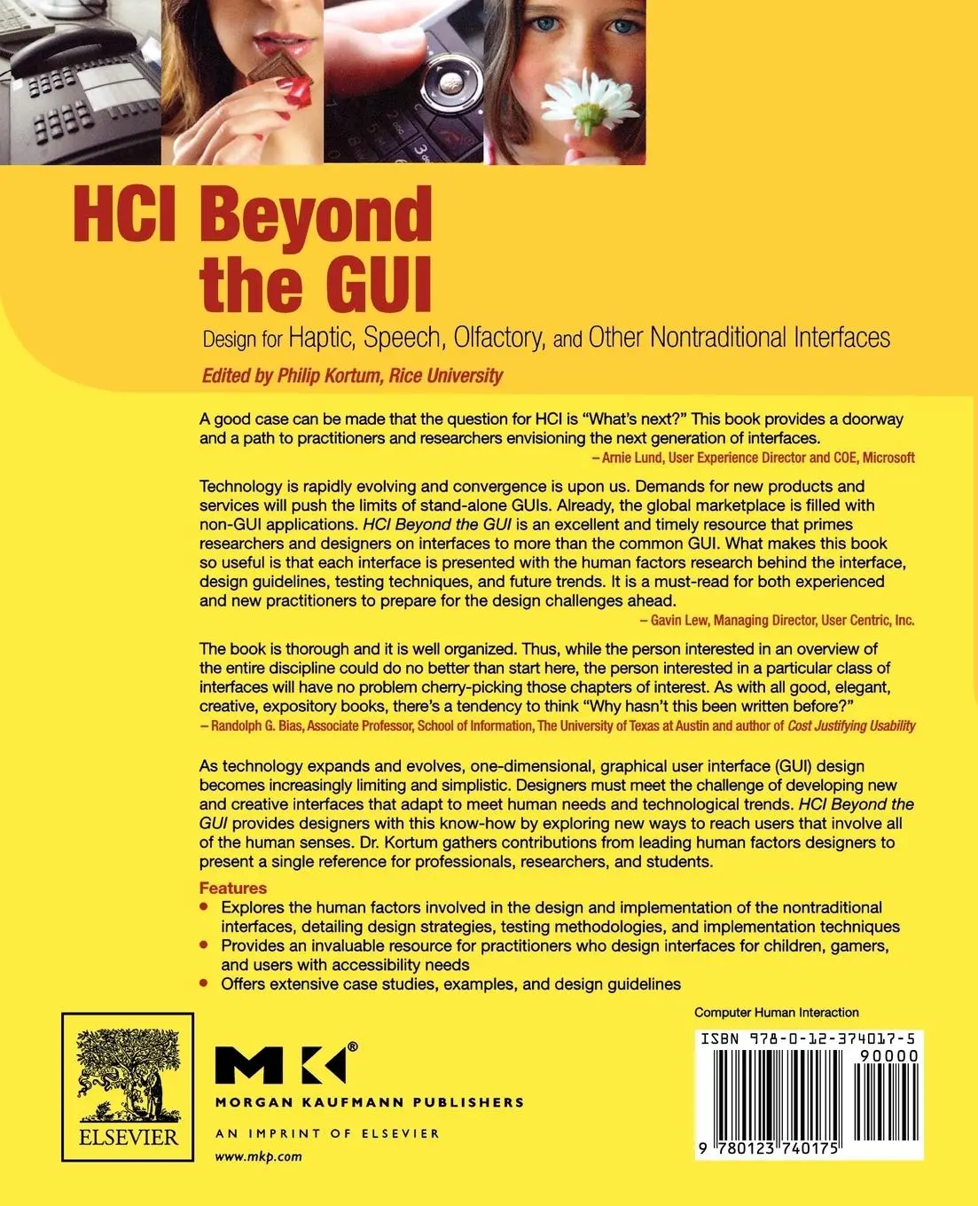Rückseite: 9780123740175 | HCI Beyond the GUI | Philip Kortum | Taschenbuch | Englisch | 2008