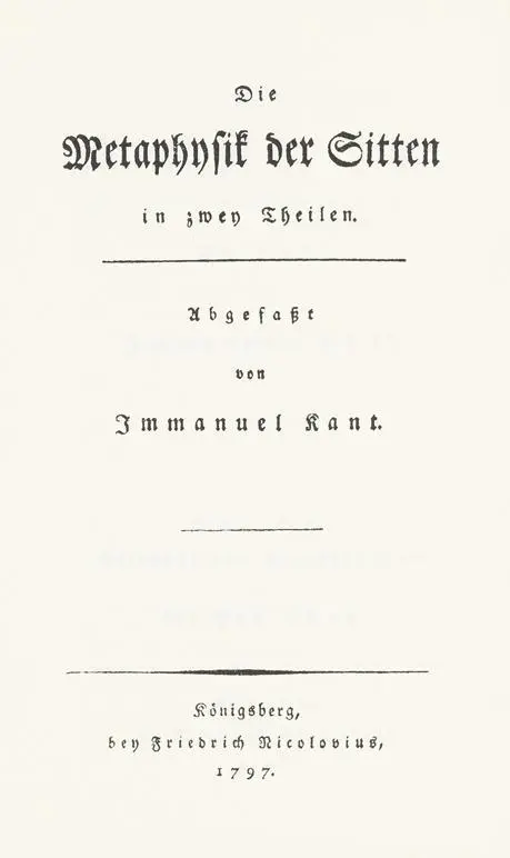 Cover: 9783891310175 | Kant, I: Metaphysik der Sitten in zwey Theilen | Immanuel Kant | 1985