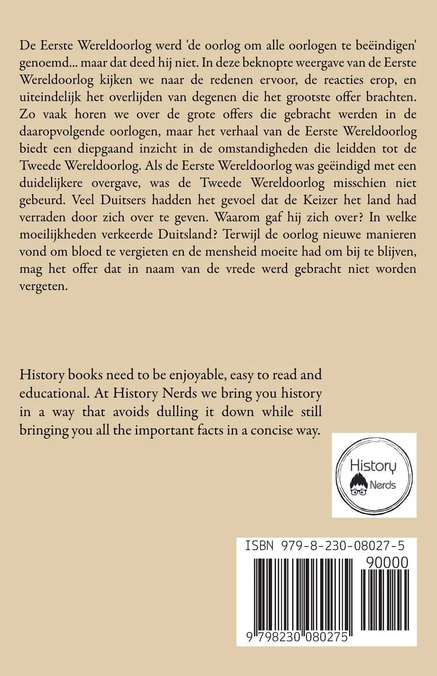 Rückseite: 9798230080275 | Eerste Wereldoorlog | History Nerds | Taschenbuch | Niederländisch