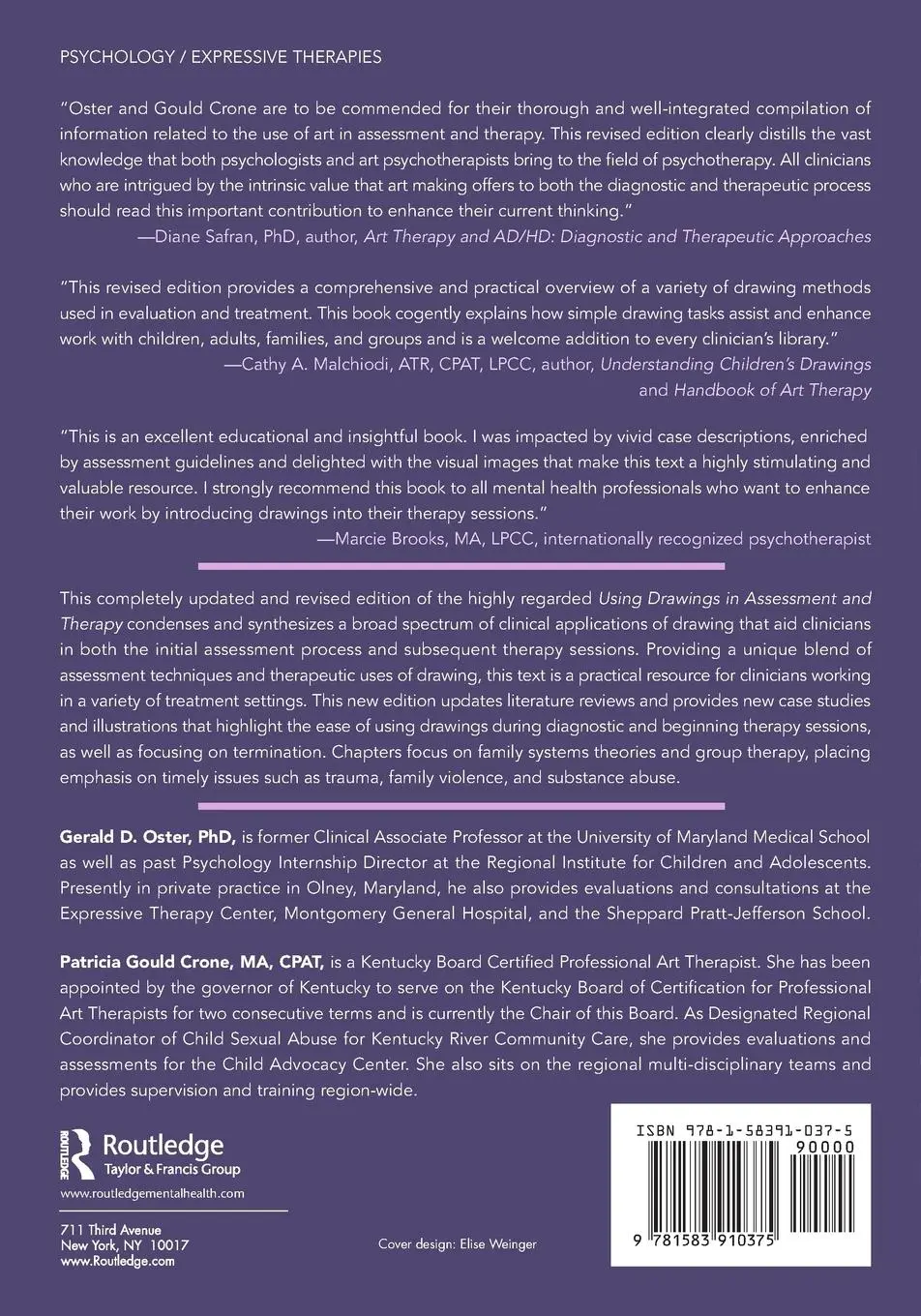 Rückseite: 9781583910375 | Using Drawings in Assessment and Therapy | Gerald D. Oster (u. a.)