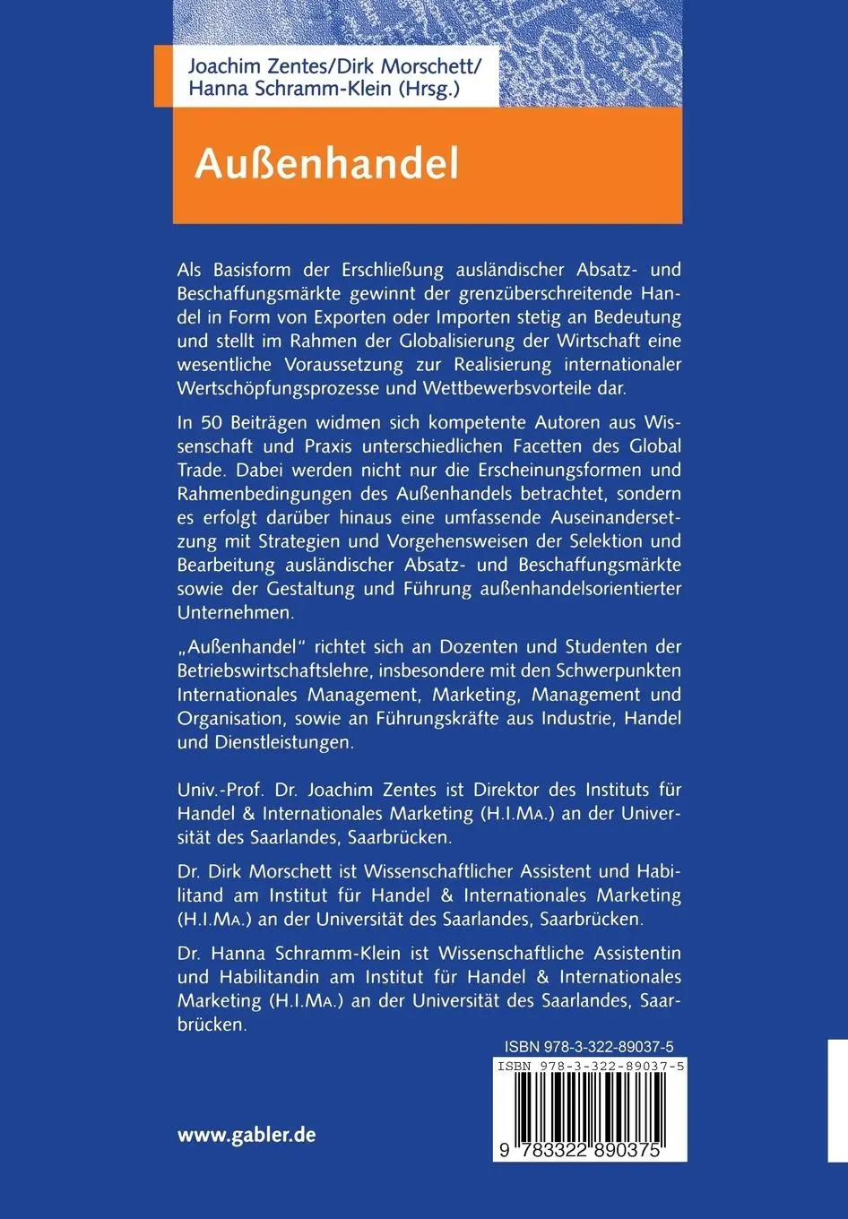 Rückseite: 9783322890375 | Außenhandel | Marketingstrategien und Managementkonzepte | Taschenbuch