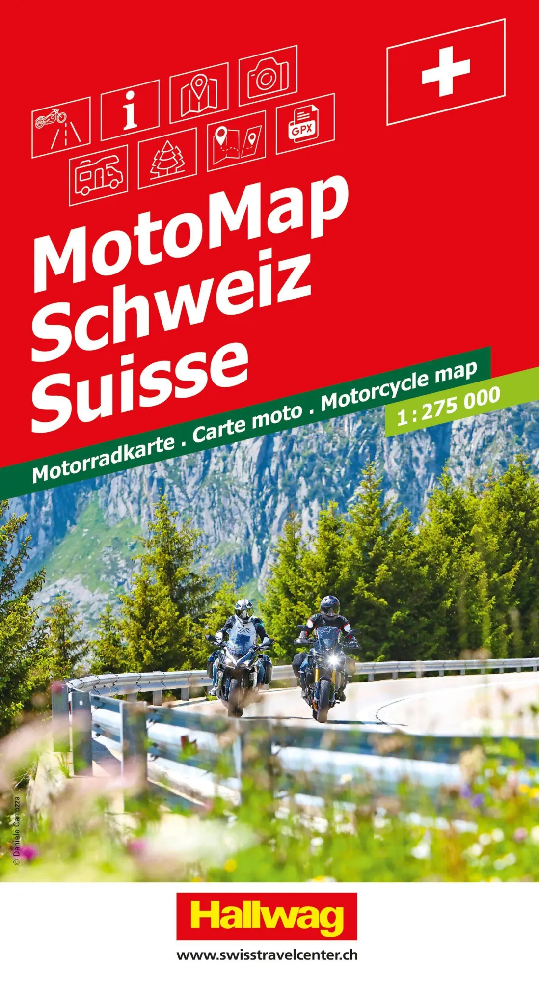 Cover: 9783828330375 | Hallwag MotoMap Motorradkarte Schweiz 1:275.000 | (Land-)Karte | SET
