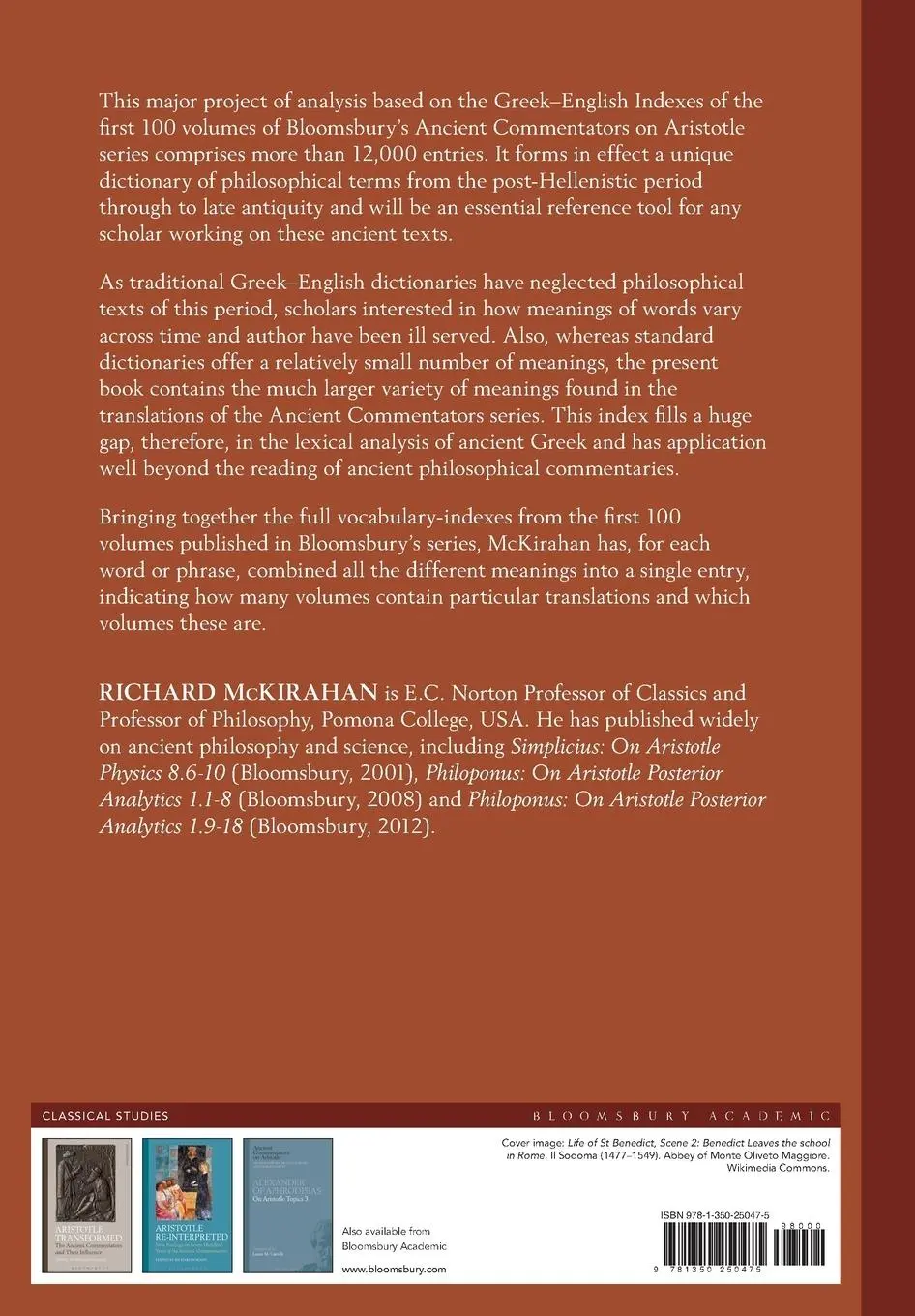 Rückseite: 9781350250475 | A Vocabulary of the Ancient Commentators on Aristotle | Mckirahan