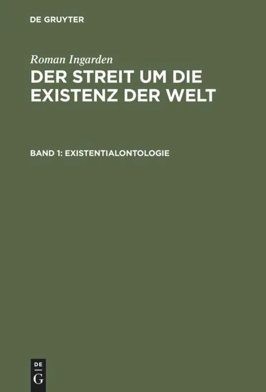 Cover: 9783484700475 | Existentialontologie | Roman Ingarden | Buch | XIII | Deutsch