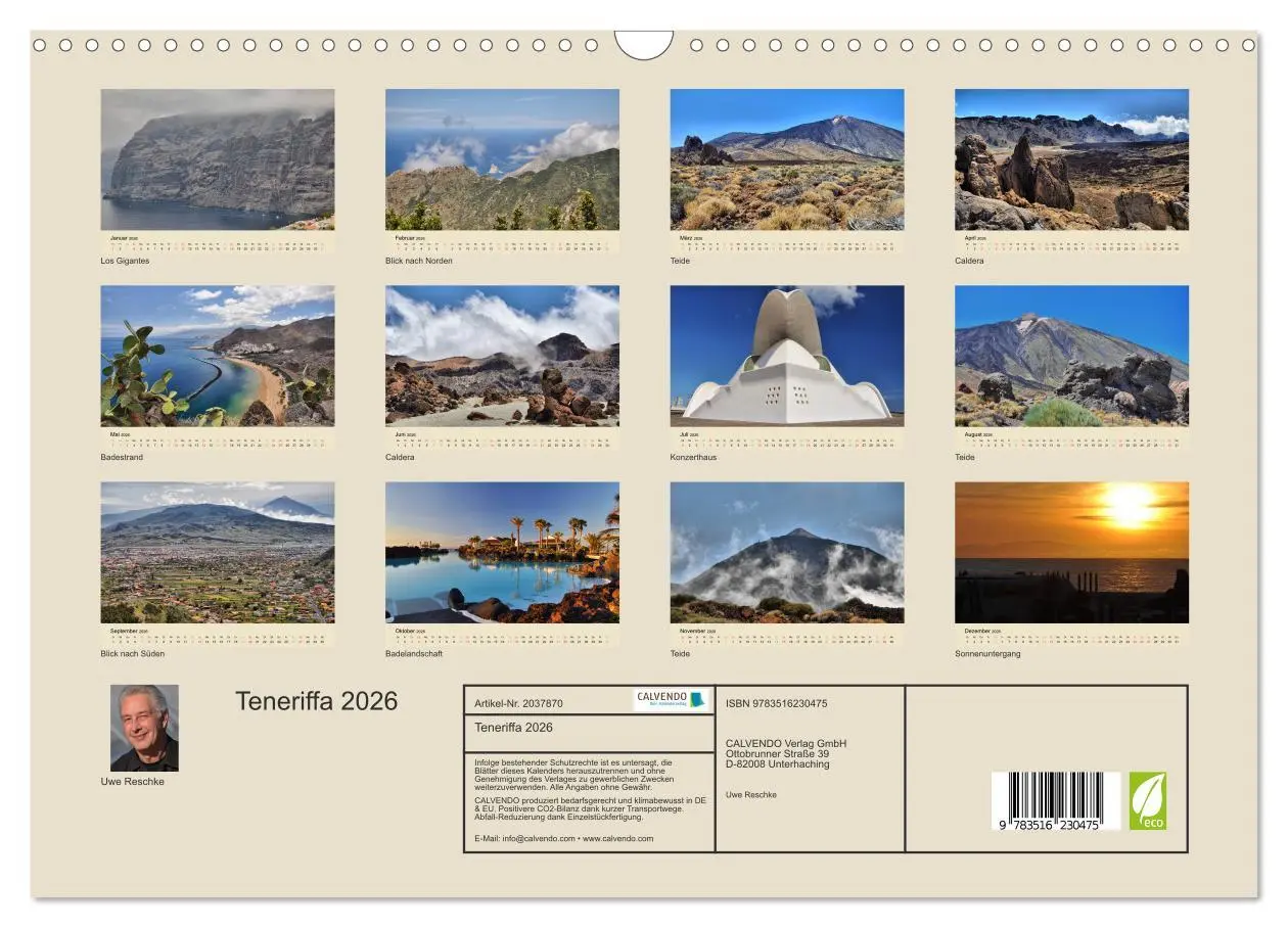 Bild: 9783516230475 | Teneriffa 2026 (Wandkalender 2026 DIN A3 quer), CALVENDO...