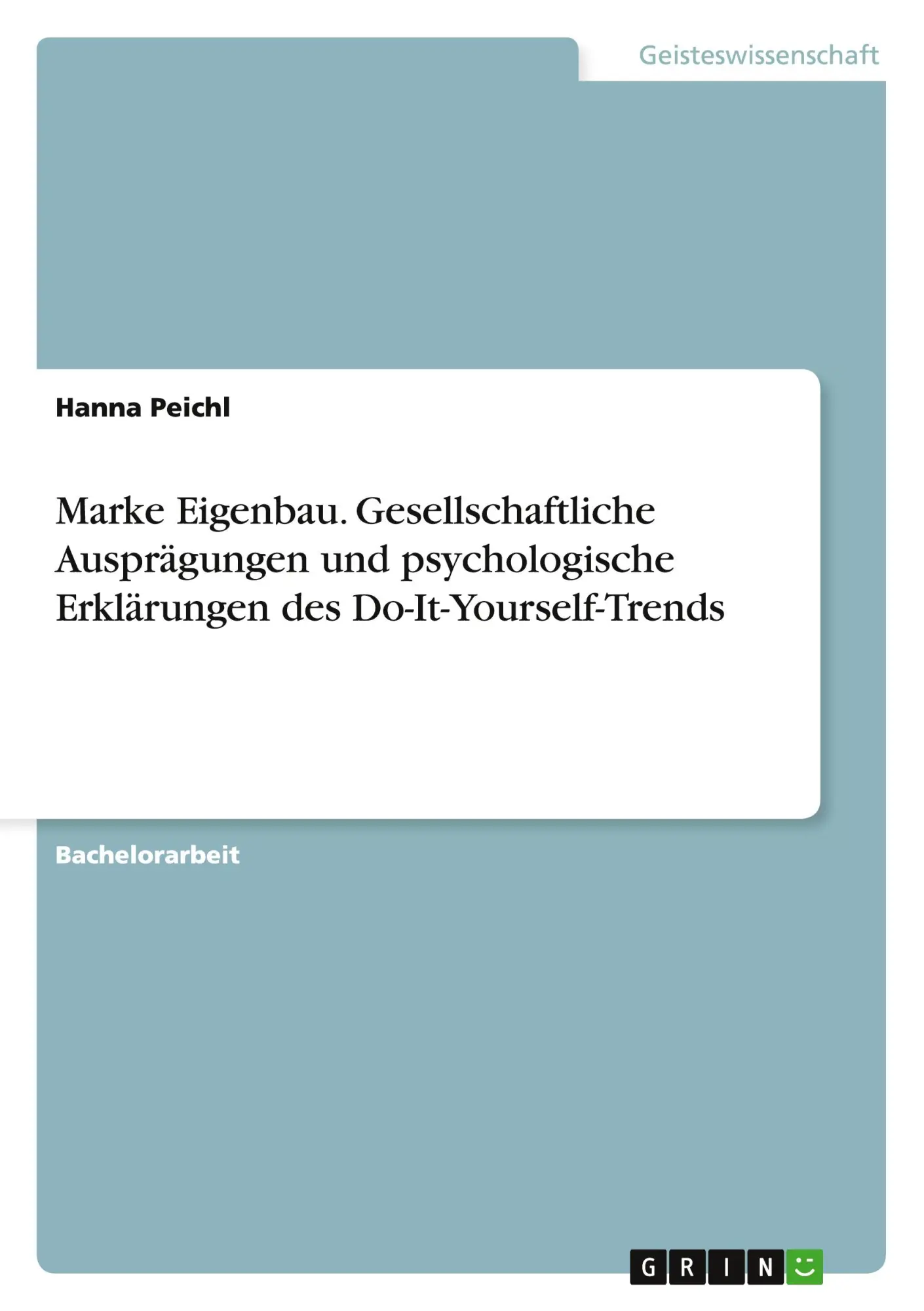 Cover: 9783656740575 | Marke Eigenbau. Gesellschaftliche Ausprägungen und psychologische...