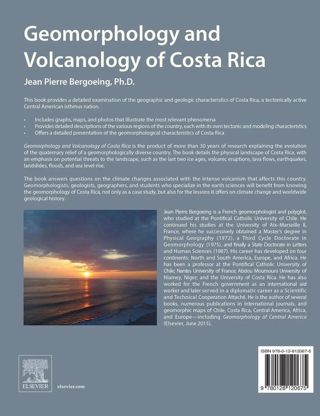 Rückseite: 9780128120675 | Geomorphology and Volcanology of Costa Rica | Jean Pierre Bergoeing
