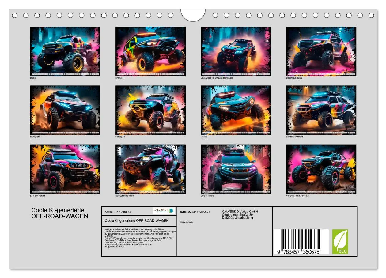Bild: 9783457360675 | Coole KI-generierte OFF-ROAD-WAGEN (Wandkalender 2026 DIN A4 quer),...