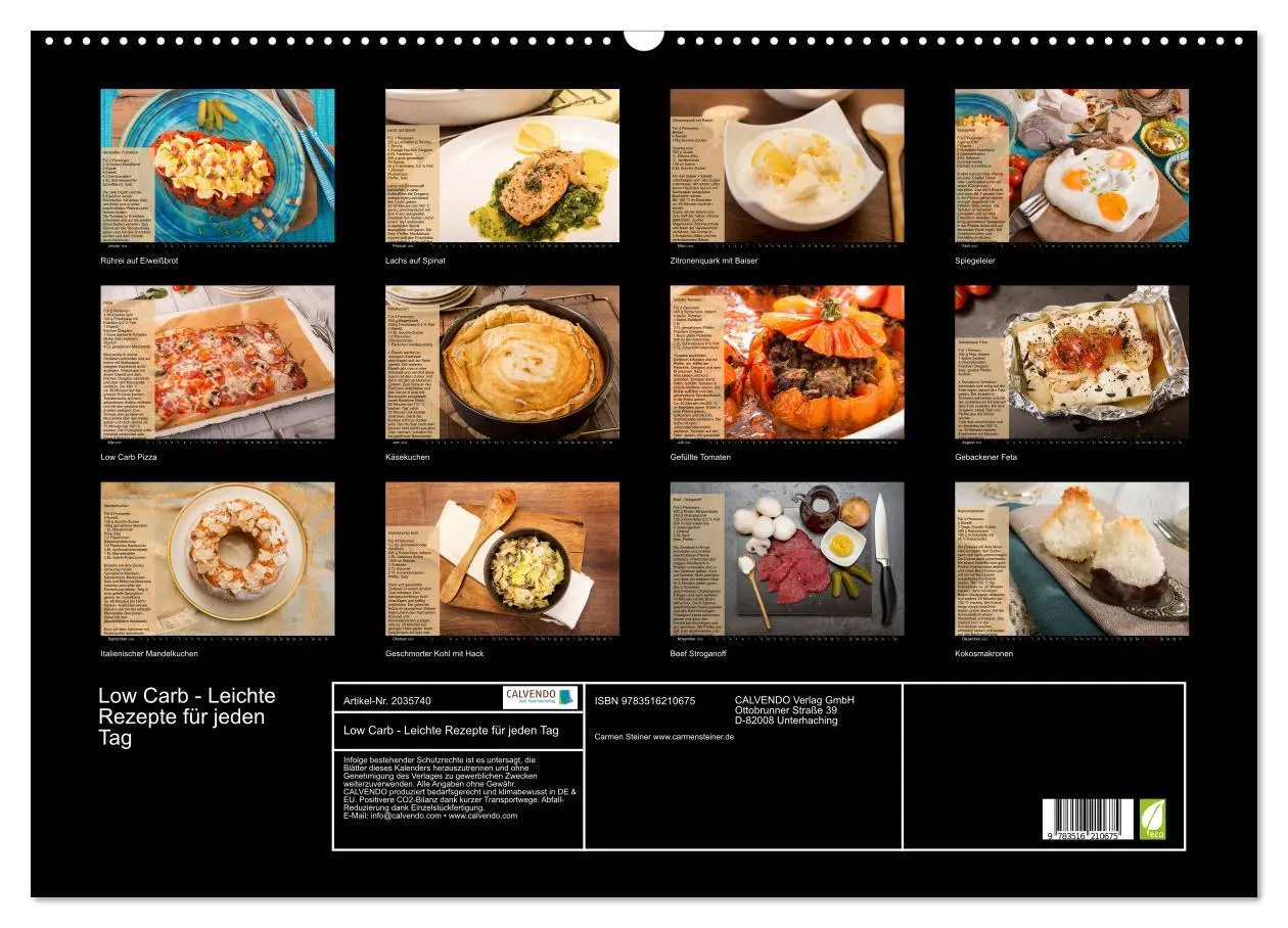 Bild: 9783516210675 | Low Carb - Leichte Rezepte für jeden Tag (Wandkalender 2026 DIN A2...