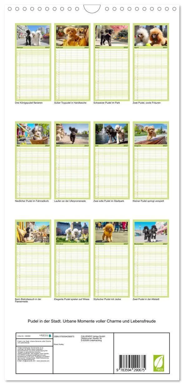 Bild: 9783594290675 | Familienplaner 2027 - Pudel in der Stadt. Urbane Momente voller...