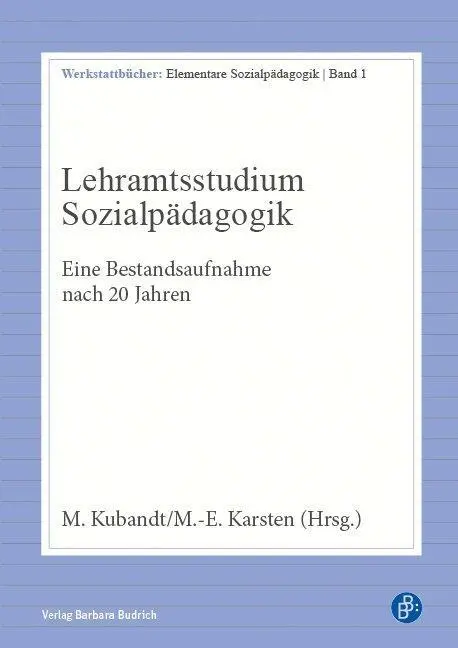 Cover: 9783847420675 | Lehramtsstudium Sozialpädagogik | Maria-Eleonora Karsten | Taschenbuch