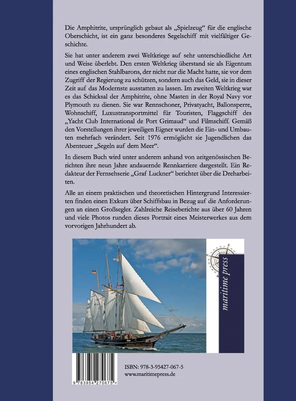 Rückseite: 9783954270675 | Amphitrite | Eine der ältesten segelnden Yachten der Welt | Koesling