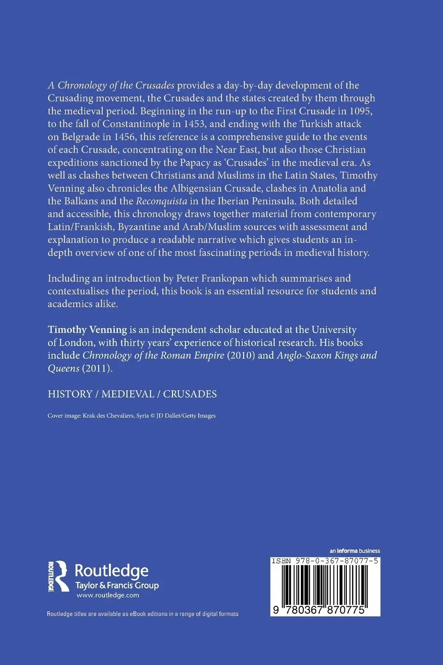 Rückseite: 9780367870775 | A Chronology of the Crusades | Timothy Venning (u. a.) | Taschenbuch
