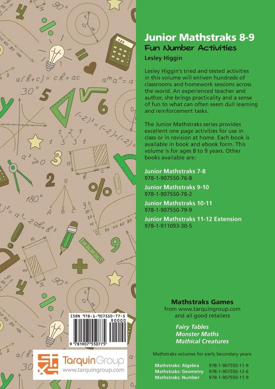 Rückseite: 9781907550775 | Junior Mathstraks 8-9 | Fun Number Activities | Lesley Higgin | Buch