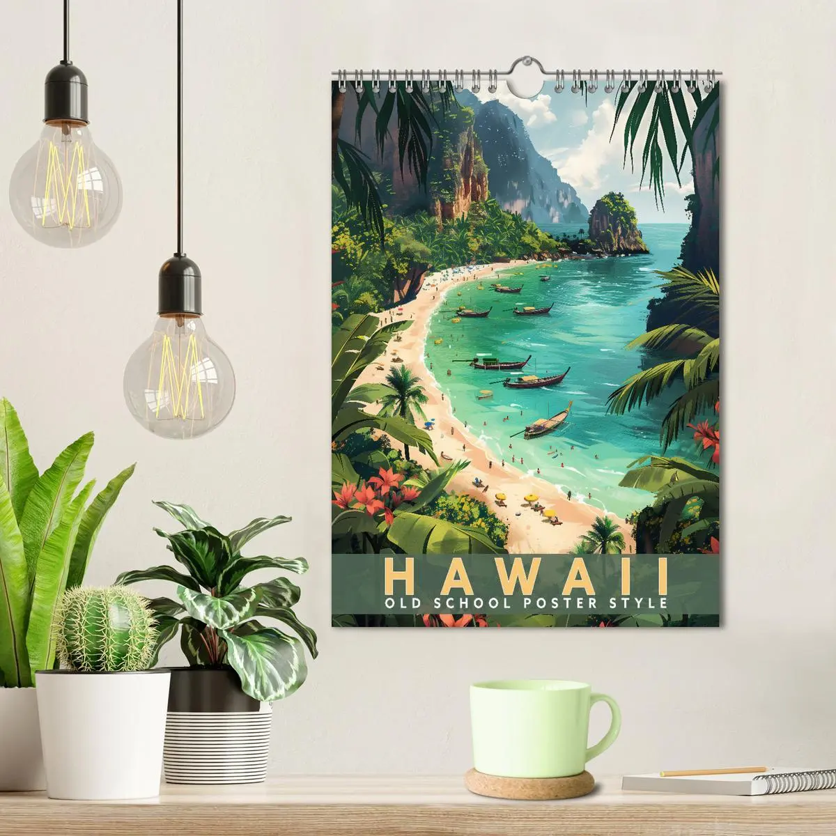 Bild: 9783457280775 | Hawaii - Old School Poster Style (Wandkalender 2026 DIN A4 hoch),...