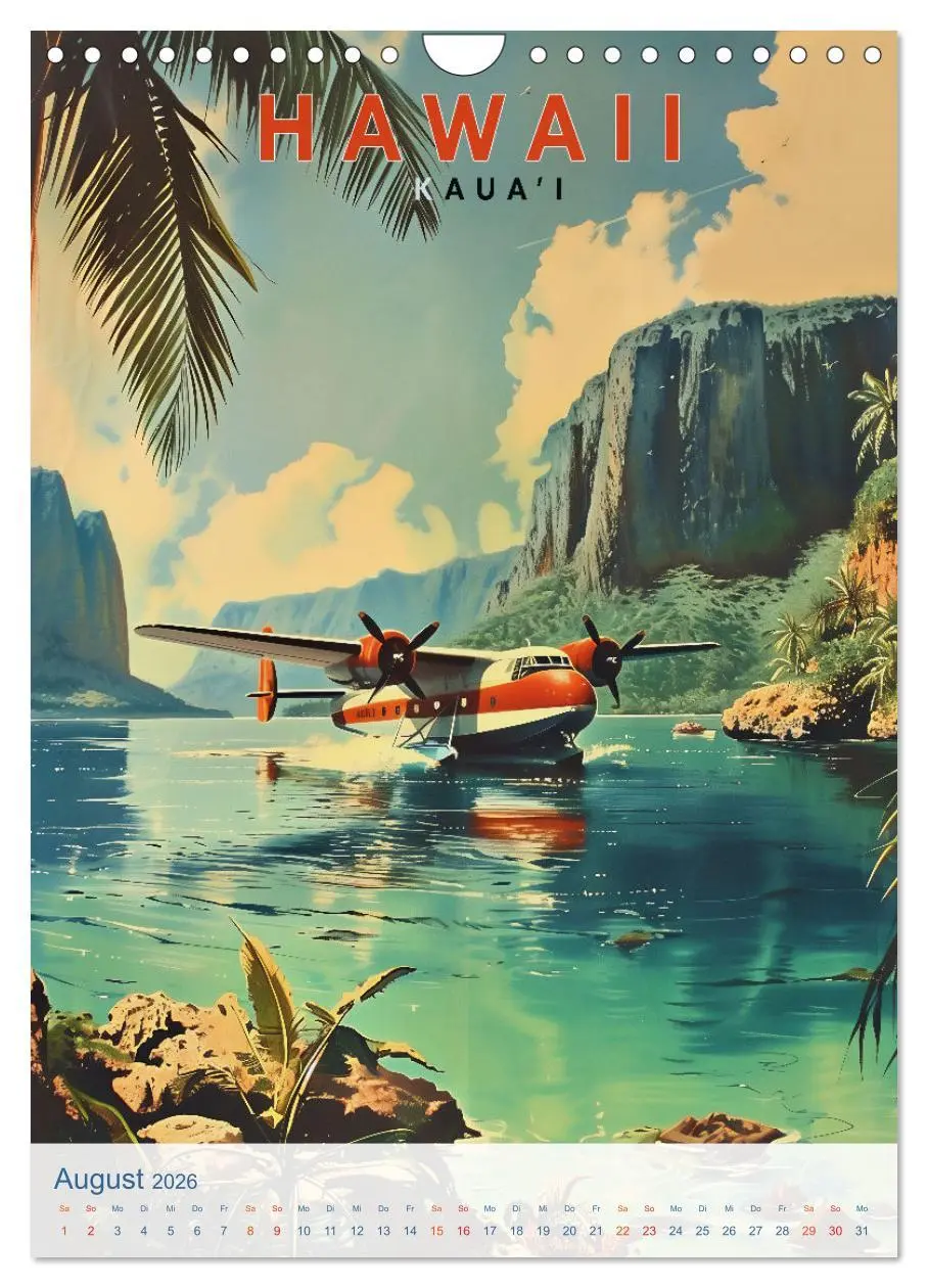Bild: 9783457280775 | Hawaii - Old School Poster Style (Wandkalender 2026 DIN A4 hoch),...