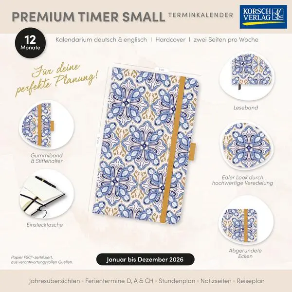 Bild: 9783731890775 | Premium Timer Small "Dreamcatcher" 2026 | Korsch Verlag | Buch | 2026