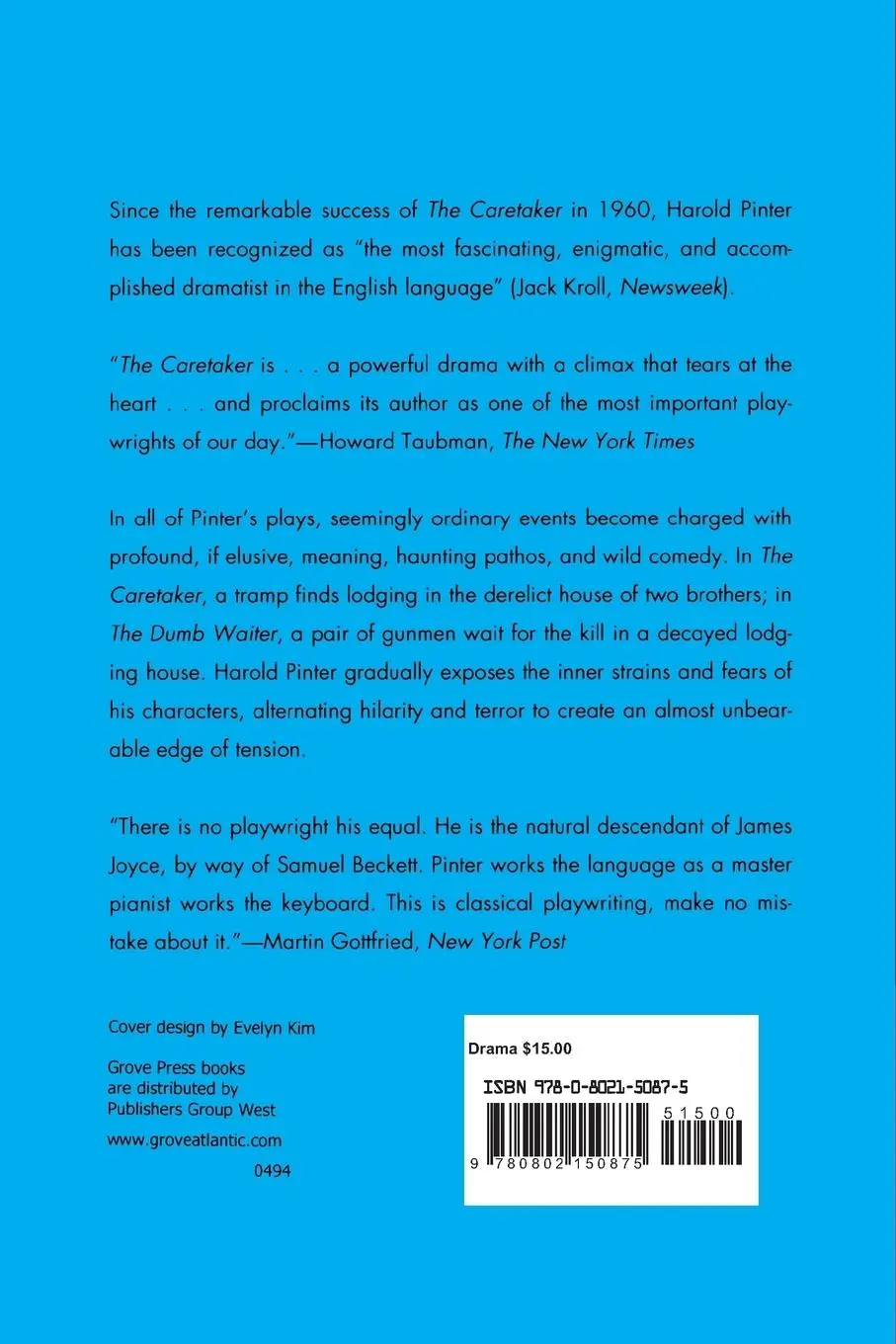 Rückseite: 9780802150875 | The Caretaker | And, the Dumb Waiter: Two Plays | Harold Pinter | Buch