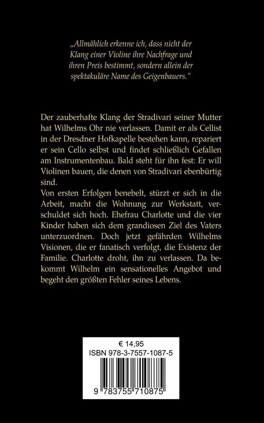 Rückseite: 9783755710875 | Die Dresdner Stradivari | Christine Fischer | Taschenbuch | 364 S.