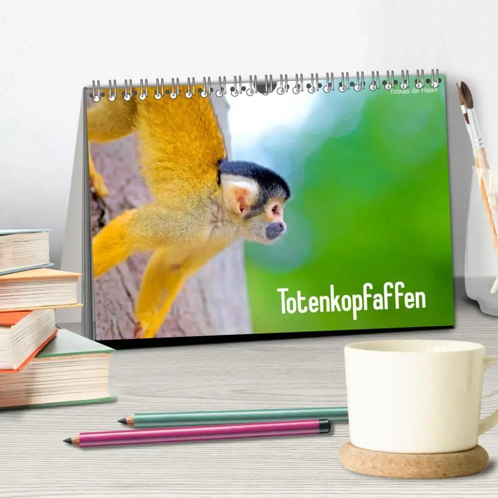 Bild: 9783435480975 | Totenkopfaffen (Tischkalender 2025 DIN A5 quer), CALVENDO...