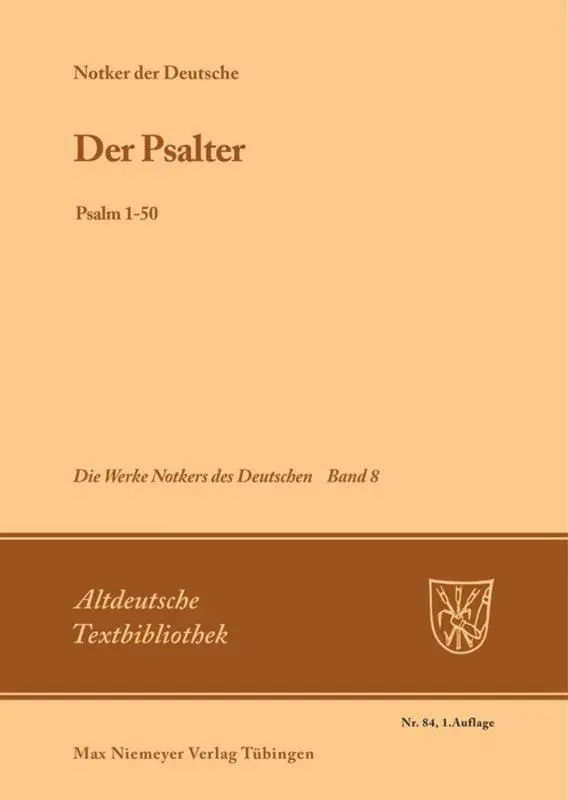 Cover: 9783484200975 | Der Psalter | Psalm 1-50 | Petrus W. Tax | Taschenbuch | XLIX | 1979