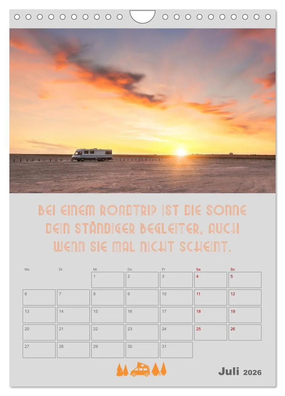 Bild: 9783516350975 | Roadtrips - Urlaub auf Rädern (Wandkalender 2026 DIN A4 hoch),...