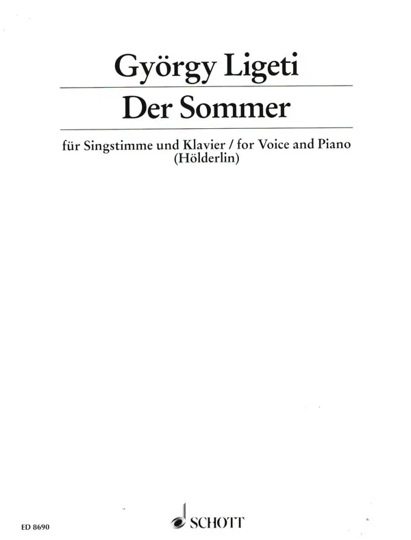 Cover: 9790001120975 | Der Sommer | based on Friedrich Holderlin | György Ligeti | Buch