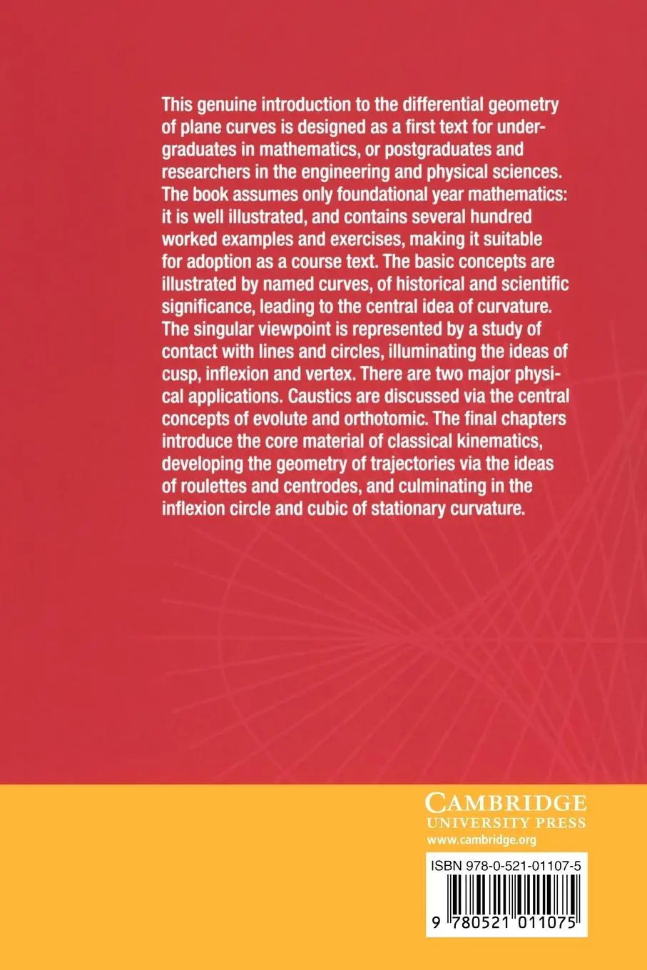 Rückseite: 9780521011075 | Elementary Geometry of Differentiable Curves | Chris Gibson (u. a.)