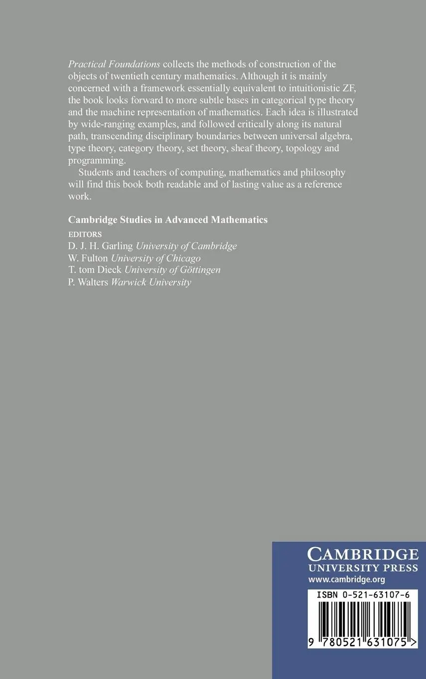 Rückseite: 9780521631075 | Practical Foundations of Mathematics | Paul Taylor (u. a.) | Buch