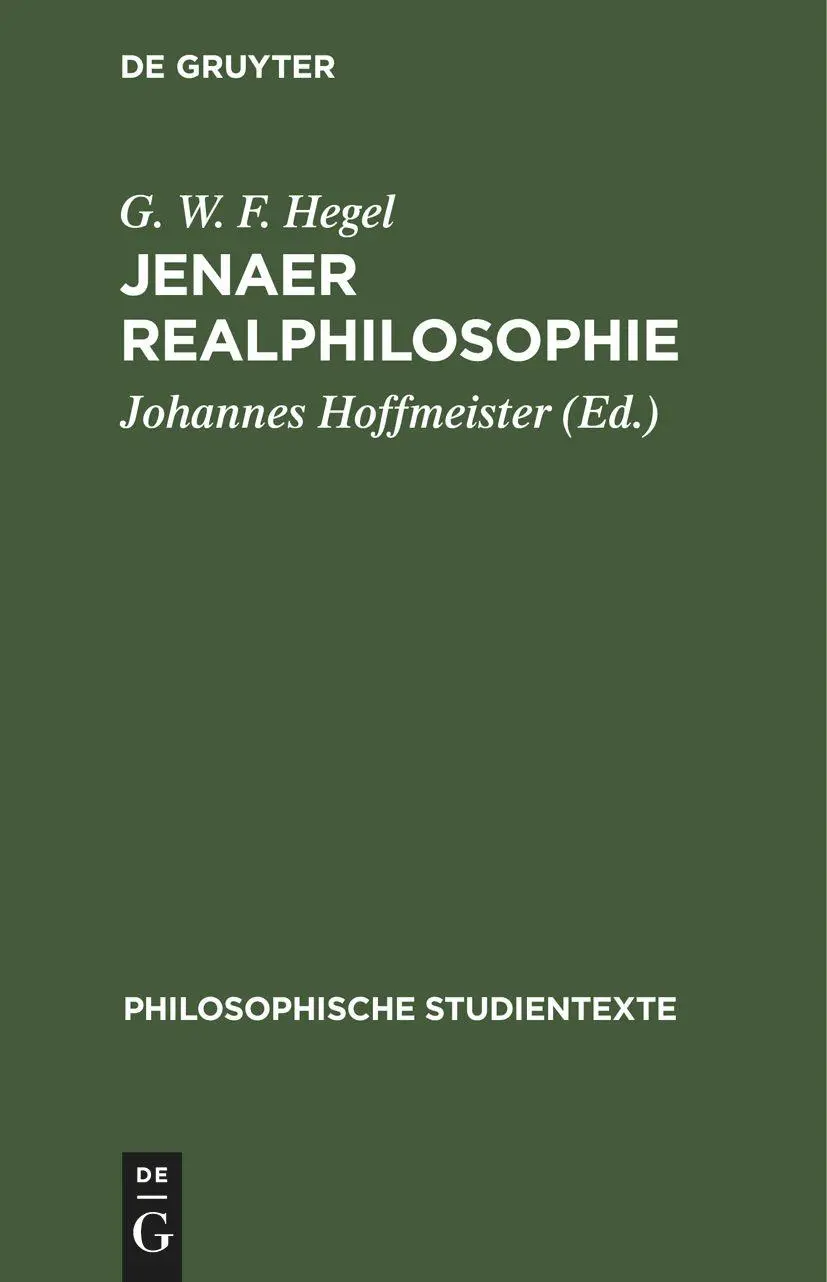 Cover: 9783112531075 | Jenaer Realphilosophie | G. W. F. Hegel | Buch | Deutsch | De Gruyter