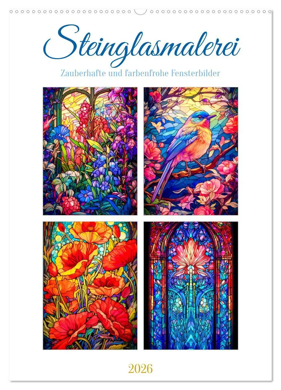 Cover: 9783516311075 | Steinglasmalerei (Wandkalender 2026 DIN A2 hoch), CALVENDO...