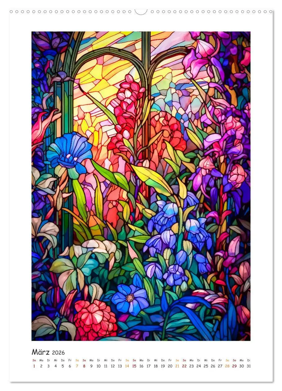 Bild: 9783516311075 | Steinglasmalerei (Wandkalender 2026 DIN A2 hoch), CALVENDO...