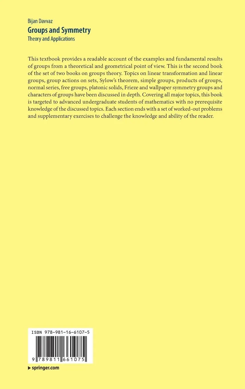 Rückseite: 9789811661075 | Groups and Symmetry | Theory and Applications | Bijan Davvaz | Buch