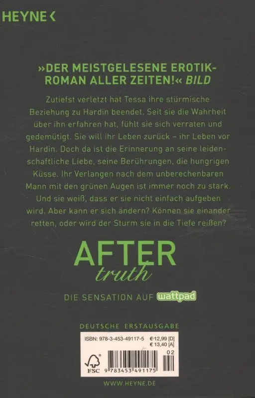 Rückseite: 9783453491175 | After truth | Roman | Anna Todd | Taschenbuch | After | 767 S. | 2015