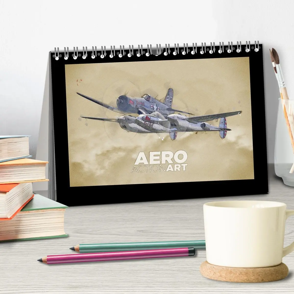 Bild: 9783457831175 | Aero Action Art - Luftfahrt Kunst (Tischkalender 2026 DIN A5 quer),...