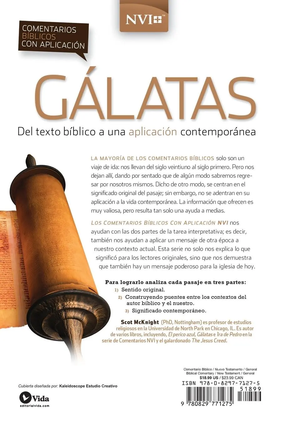 Rückseite: 9780829771275 | Comentario bíblico con aplicación NVI Gálatas | Scot Mcknight | Buch