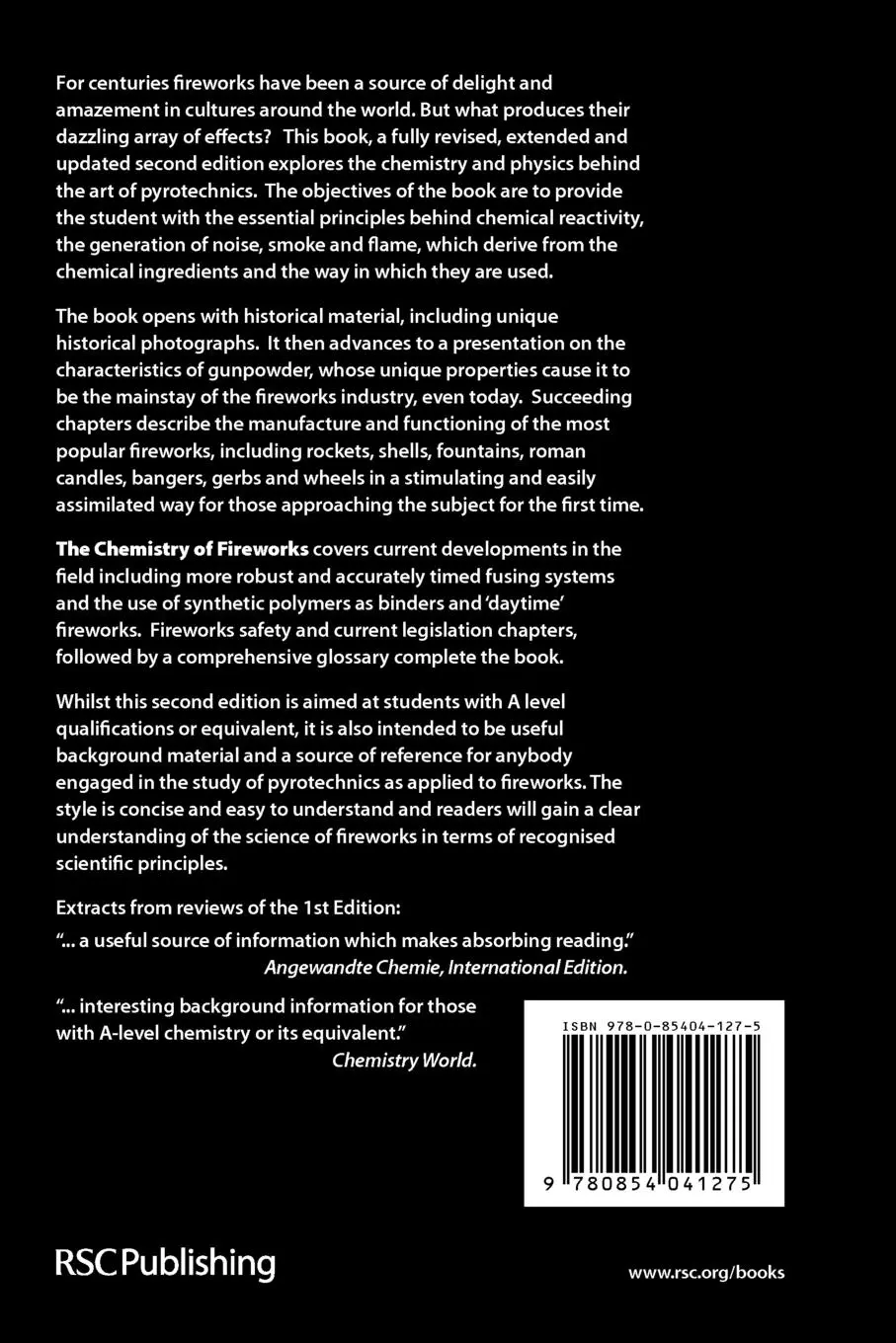 Rückseite: 9780854041275 | Chemistry of Fireworks | Michael S Russell | Taschenbuch | Englisch