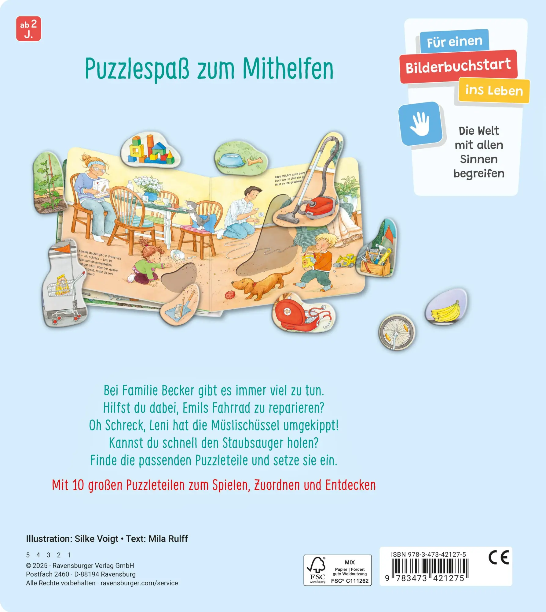 Rückseite: 9783473421275 | Mein großes Puzzle-Spielbuch - Alle helfen mit | Mila Rulff | Buch