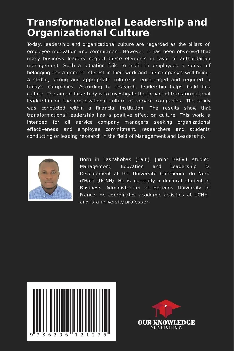 Rückseite: 9786206121275 | Transformational Leadership and Organizational Culture | Junior Brevil