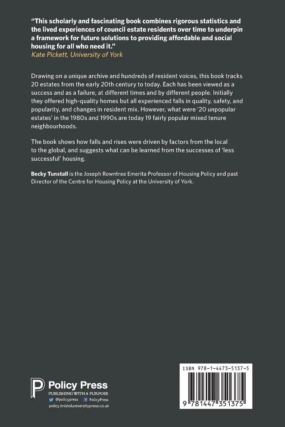 Rückseite: 9781447351375 | The Fall and Rise of Social Housing | 100 Years on 20 Estates | Buch