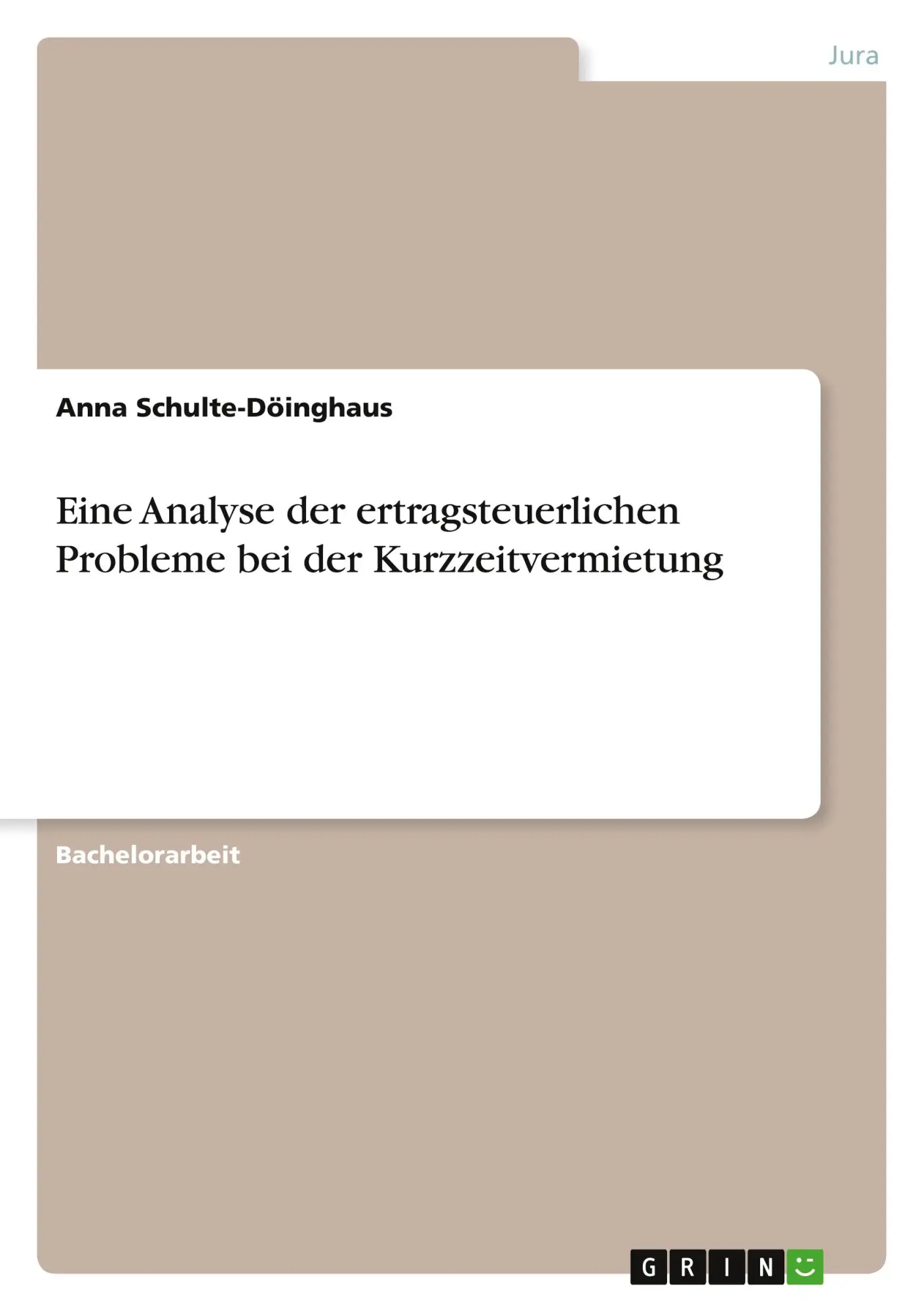 Cover: 9783346791375 | Eine Analyse der ertragsteuerlichen Probleme bei der...