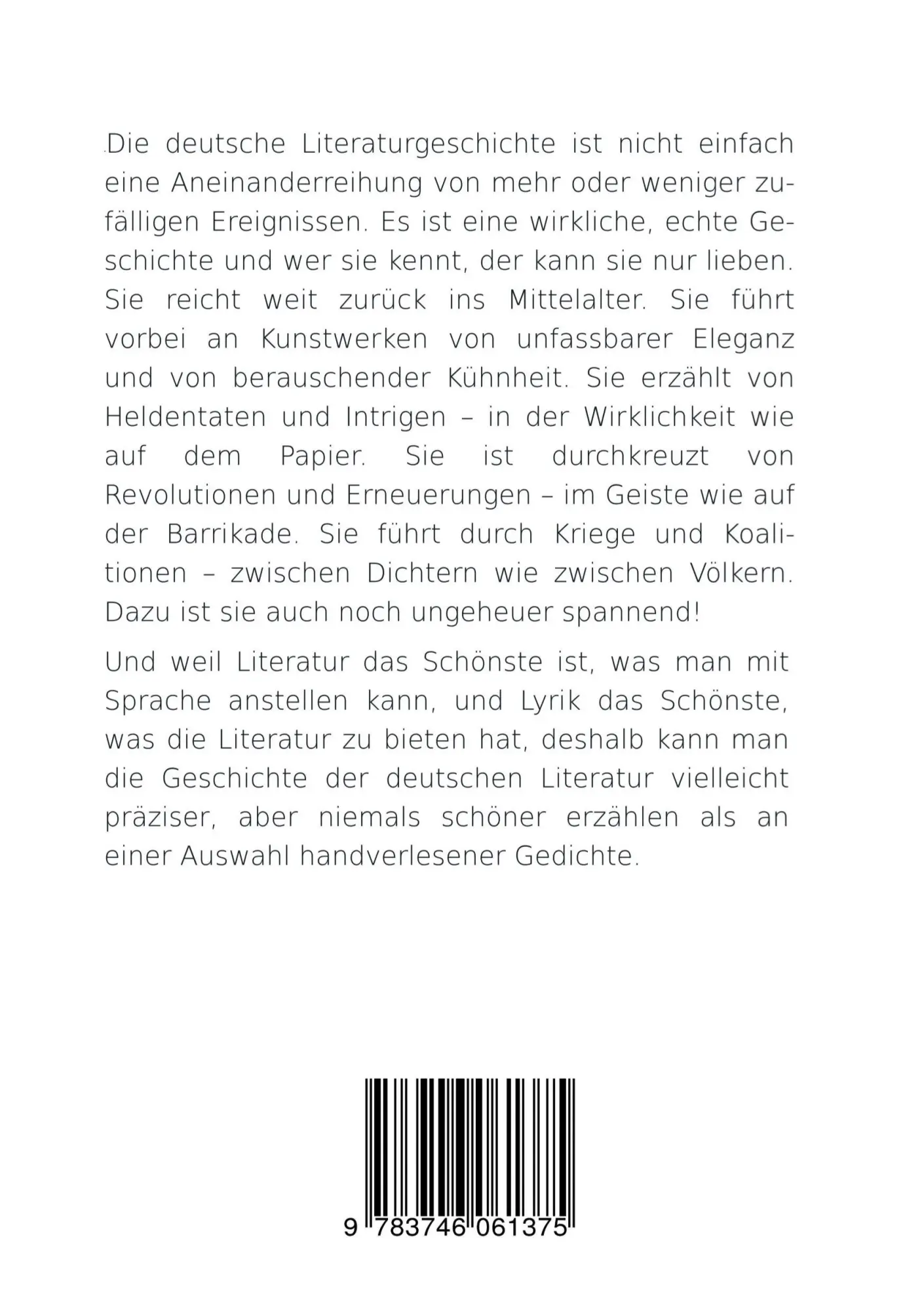 Rückseite: 9783746061375 | Kleine deutsche Literaturgeschichte | erzählt an 20 Gedichten | Müller